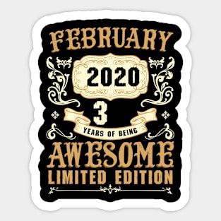 February 2020 3 Years Of Being Awesome Limited Edition Sticker